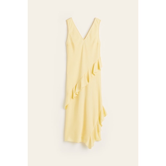 H&M Yellow Ruffle Midi Dress - Picture 2 of 5